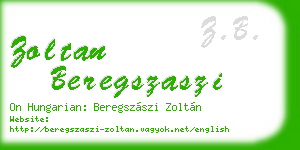 zoltan beregszaszi business card